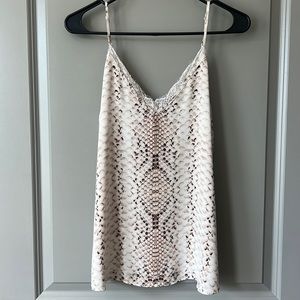Snakeskin flowy tank top